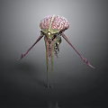 Alien Game Movie Character 3D Render With Glowing Eyes Purple Green Tentacles And Exoskeleton Structure