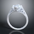 Elegant Vintage Silver Ring With Intricate Filigree And Diamond Accent