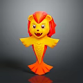 Playful 3D Cartoon Lion Fish Hybrid Character With Colorful Design And Friendly Expression