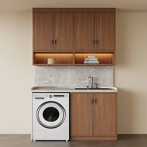 New Chinese Washing Machine Cabinet Balcony Cabinet 3d model