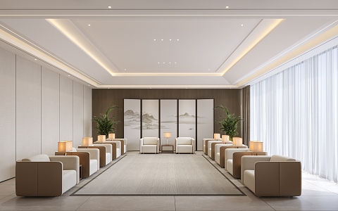 Modern Reception Room Meeting Room Meeting Room Reception Room Sofa VIP Room 3d model