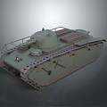 Green Military Armored Tank Vehicle With Tracks Turret And Heavy Duty Design Structure