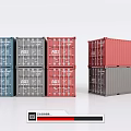 Industrial Equipment Multi Colored Shipping Containers Stacked For Storage And Logistics