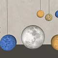 Creative Moon Shaped Spherical Floor Lamps in Various Colors with Textured Surface for Indoor Decor
