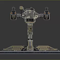 Sci Fi Mechanical Weapon Platform Design Featuring Multi Barrel And Metal Support Structure 3d model