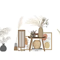 Dried flower ornaments combination 3d model