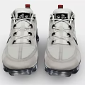 Nike VaporMax White Mesh Shoes With Black Logo And Transparent Air Cushion Sole