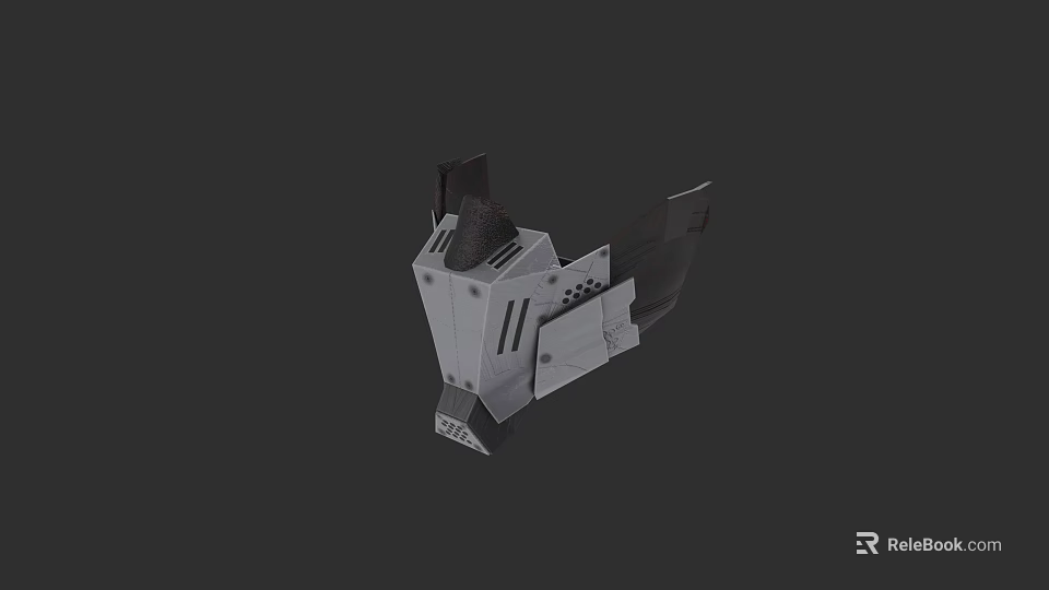Modern Geometric Hat 3D Model Featuring Gray Black Color And Detailed Structure 3d model 