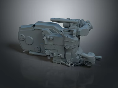 Detailed Computer Mechanical Hardware Component With Gray Engineering Structure And Technical Parts 3d model