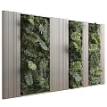 Modern Living Plant Wall Design Featuring Green Foliage And Vertical Striped Panels
