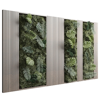 Green plant wall 3d model