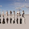 Group of People in Stylish Fashionable Outfits with Various Clothing Styles