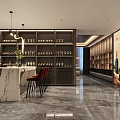 Luxurious Chinese-style Liquor Store Interior Featuring Display Cabinets Wine Racks Rosewood Tables And Marble Flooring
