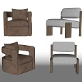 Nordic Single Sofa Chair Lazy Sofa Reading Sofa Leisure Chair Backrest Chair Armchair Stool 3d model