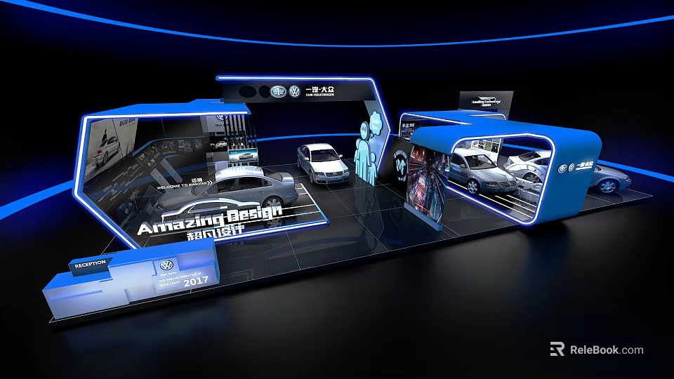 Interactive Zone For Car Display With Amazing Design And Vehicle Models 3d model 