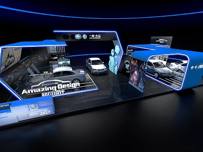 Interactive Zone For Car Display With Amazing Design And Vehicle Models 3d model