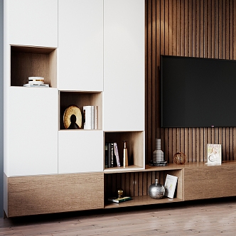 TV cabinet TV background wall 3d model