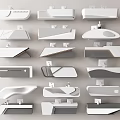 Modern Reception Desk Front Desk 3d model