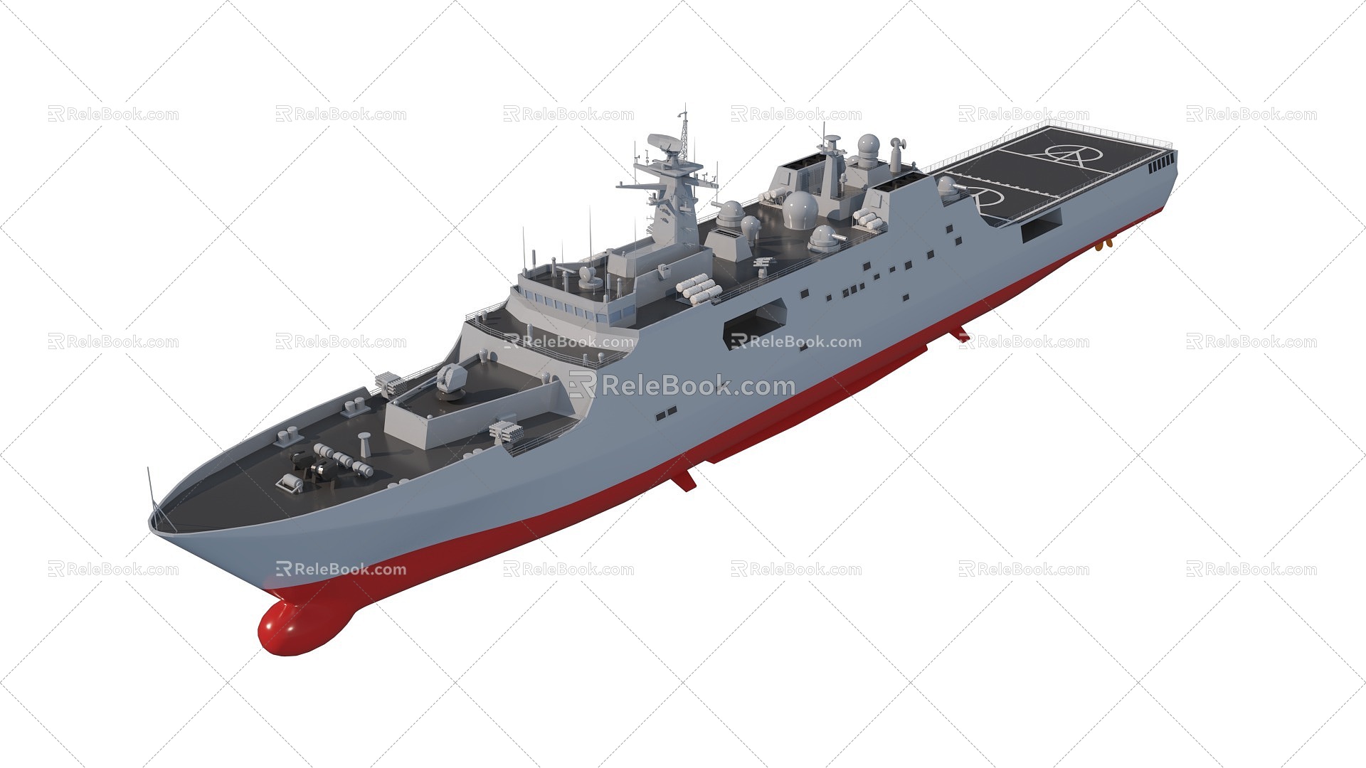 Type 071 landing ship modern warship landing ship 3d model