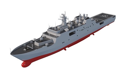 Type 071 landing ship modern warship landing ship 3d model