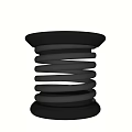 Black Stool With Coil Spring Design And Round Seat Base 3d model