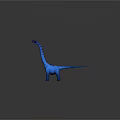 Blue Dinosaur Toy Figure With Long Neck Red Head And Back Spikes