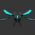 Futuristic Mechanical Equipment With Glowing Blue Wings And Modern 3D Structure
