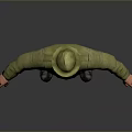 Man in Yellow Uniform With Hat Belt and Boots 3D Character Model