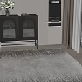 Modern Entryway Console Side Cabinet With Glass Doors Metal Frame And Flower Vase