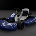 Blue Modern Kart With White Seat Blue Steering Wheel And Black Wheels 3d model