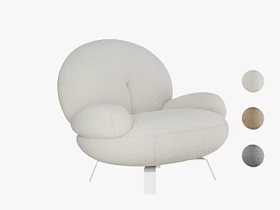 Plush Rounded Single Sofa With Soft Upholstery And Multiple Color Options 3d model