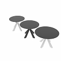 Modern Round Coffee Table With White Glass Top And Black Cross Metal Legs