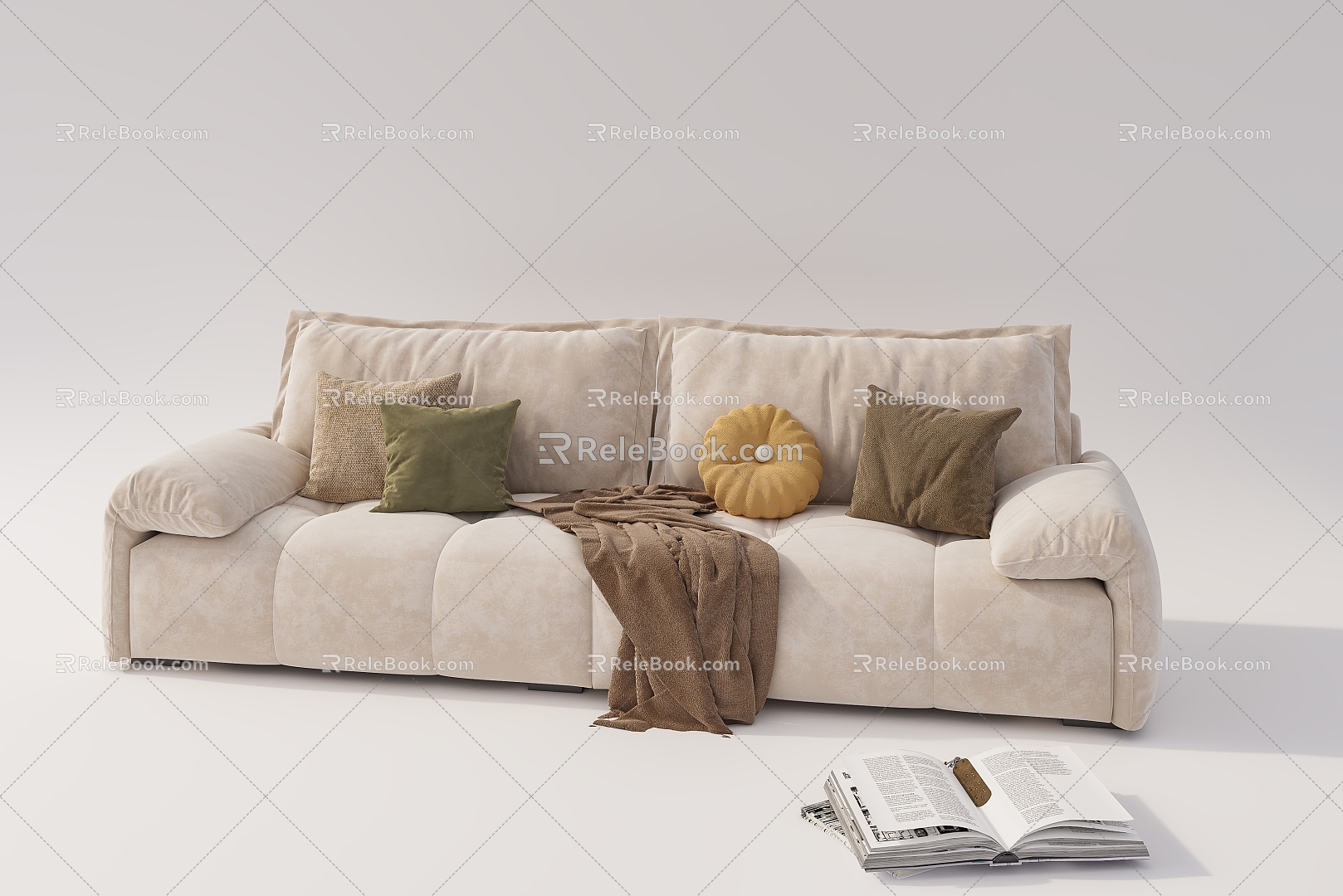 Simple double sofa 3d model