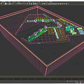 Urban Planning Model With Colored Functional Zones Water Area And Lighting Display Platform