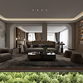 Modern Private Box Interior With Comfortable Sofa Elegant Coffee Table And Soft Ambient Lighting