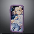 Purple Phone Case Featuring Anime Girl With Starry Sky And Planet Design