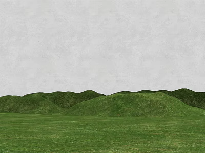 Lush Garden Landscape With Green Grass Rolling Hills And Open View 3d model