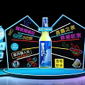Snow Beer Display With Neon Lights For Gathering Moments And Beer Foam Experience