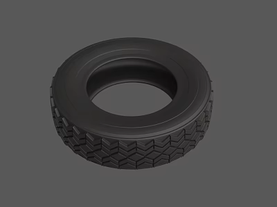 High Quality Black Rubber Tire With Hexagonal Tread Pattern And Solid Design 3d model