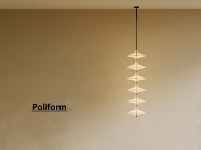 Poliform Modern Layered Pendant Light With Geometric Shades On Neutral Wall 3d model