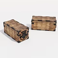 Two Vintage Wooden Storage Chests With Metal Hardware And Rustic Finish
