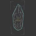 Blue Crystal 3D Model With Geometric Shape Sharp Edges And Glossy Surface