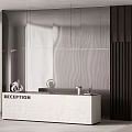 Modern Reception Area Design With Minimalist Desk And Wavy Textured Wall Lighting