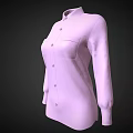Light Purple Long Sleeve Collared Shirt With Buttoned Front Chest Pockets And Cuffed Sleeves