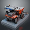 Orange Utility Vehicle With Dump Bed For Construction And Large Tires 3d model