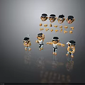 Cartoon Character Scene Components With Various Poses Facial Expressions And Body Parts