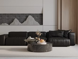 Modern three-seat sofa 3d model