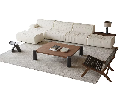 Modern Sofa Coffee Table Multi-Person Sofa Leisure Chair 3d model