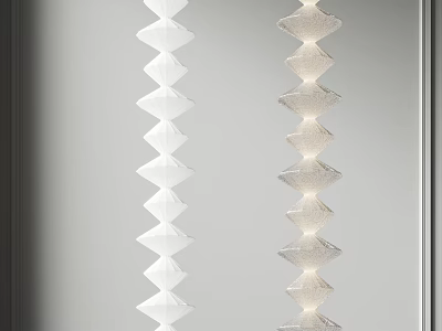 Two Modern Floor Lamps With Stacked Diamond Shaped Layers In White And Translucent Design 3d model
