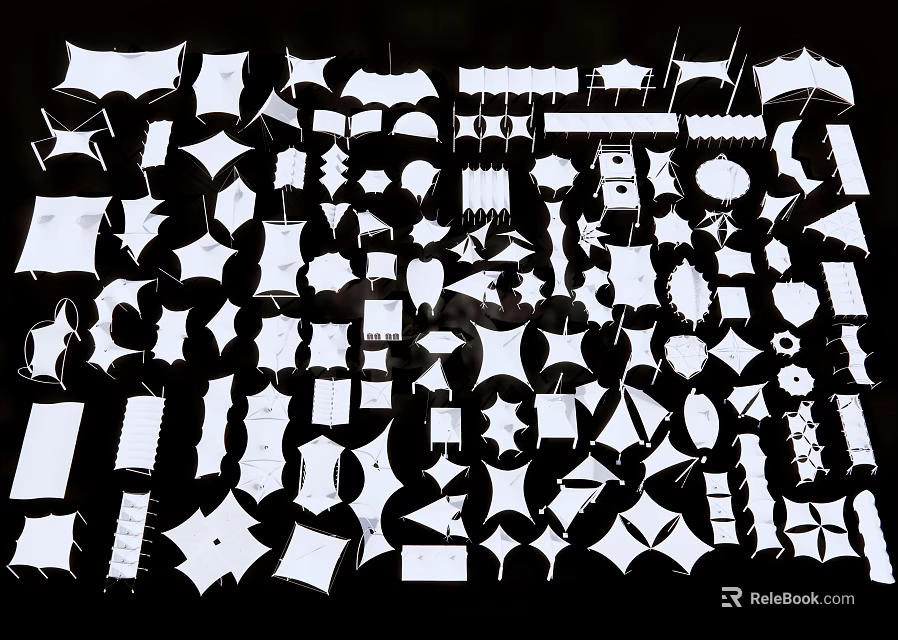 Different Types Of Industrial Equipment Components With Various Shapes And Sizes 3d model 